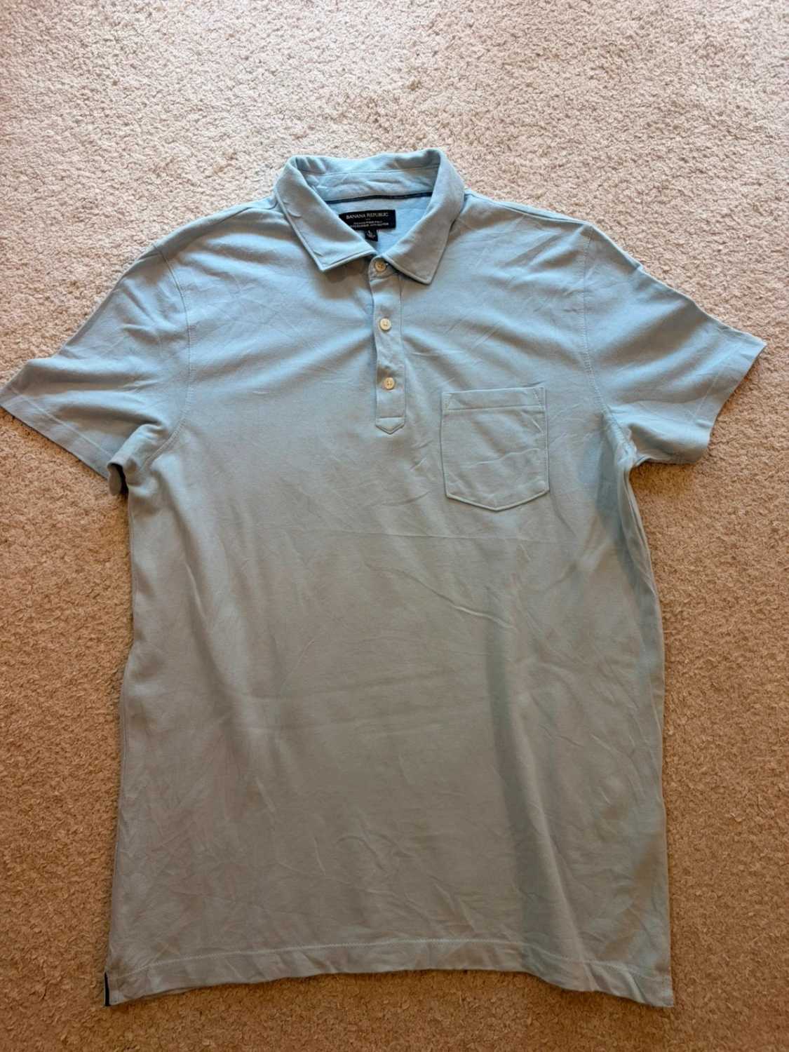 💧 Polo Banana Republic Piqué Anti-Moiteur Bleu Clair - Fraîcheur & Confort Actif