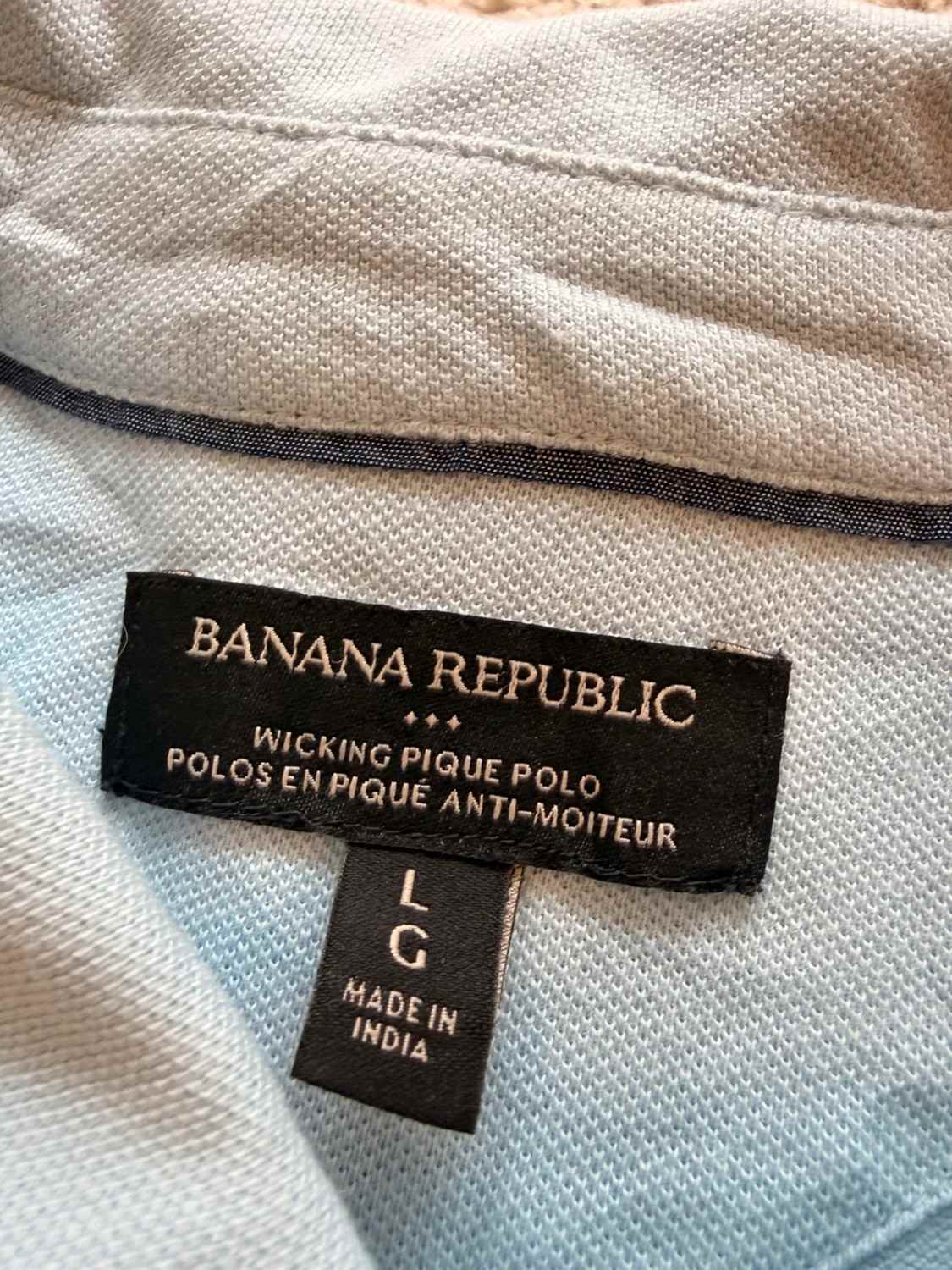 💧 Polo Banana Republic Piqué Anti-Moiteur Bleu Clair - Fraîcheur & Confort Actif