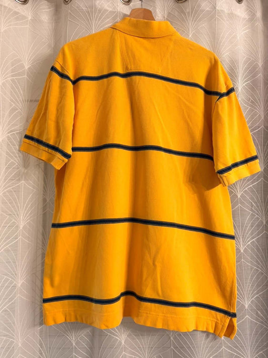 💛 Polo Nautica à Rayures Jaune/Marine - Taille L