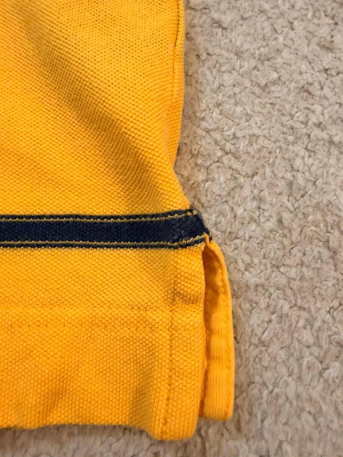 💛 Polo Nautica à Rayures Jaune/Marine - Taille L