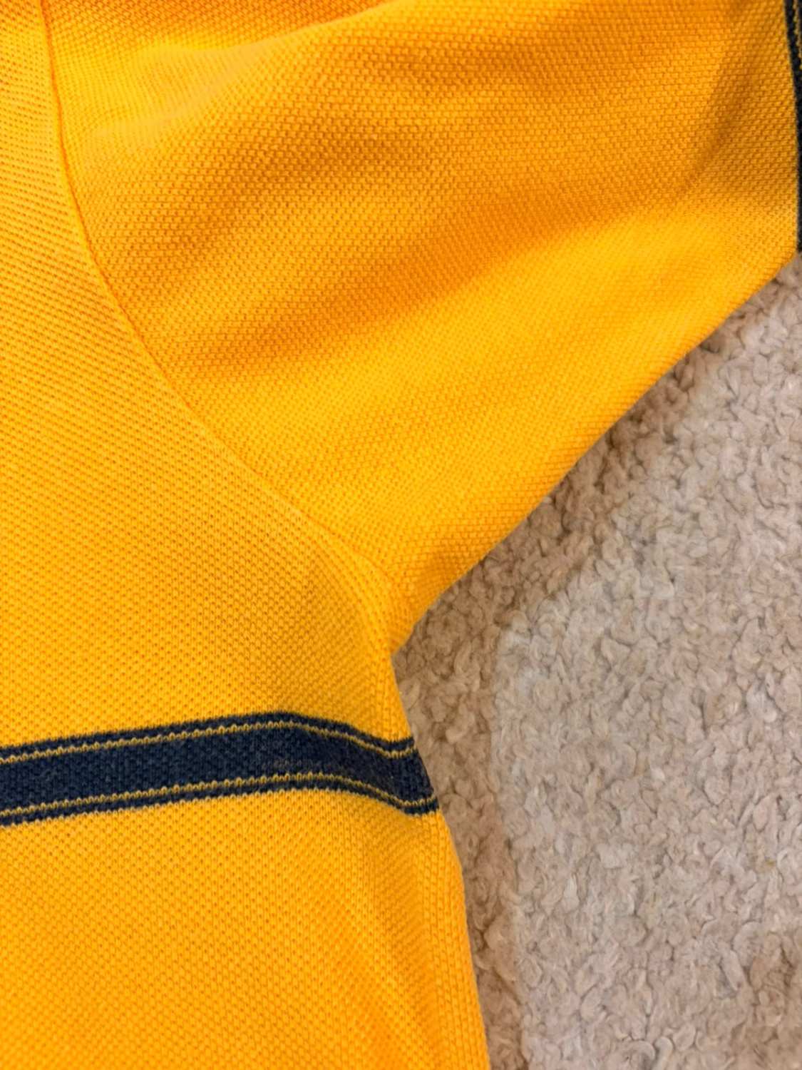 💛 Polo Nautica à Rayures Jaune/Marine - Taille L