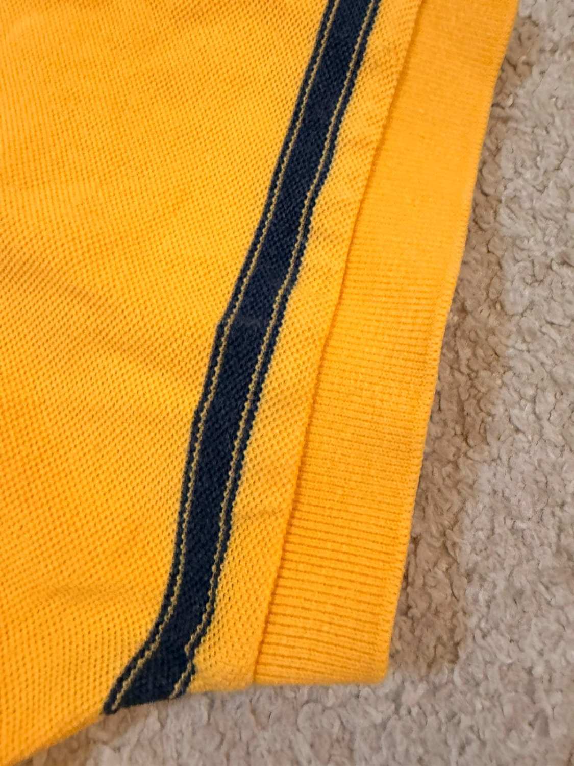 💛 Polo Nautica à Rayures Jaune/Marine - Taille L
