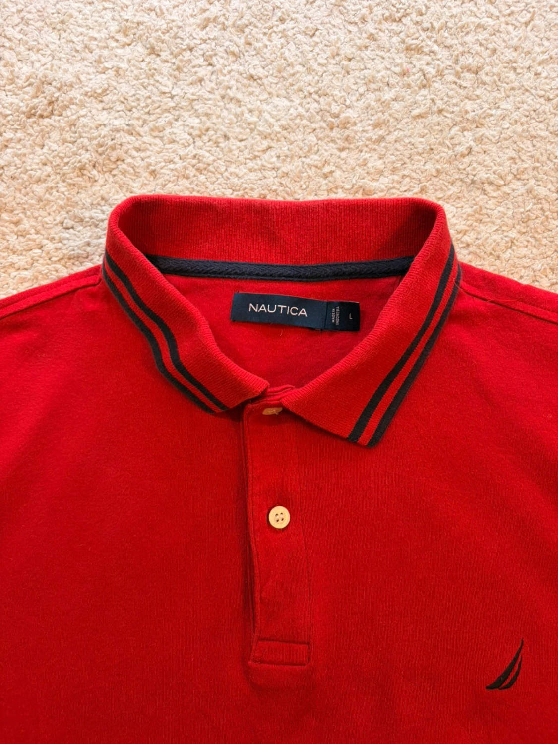 Polo Nautica Rouge - Élégance Nautique & Confortable