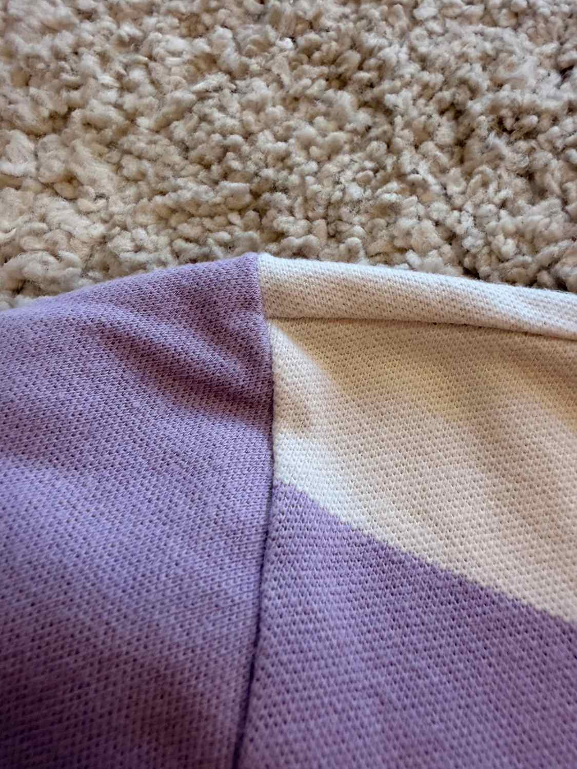 💜 Polo Tommy Hilfiger à Rayures Violet/Blanc - Taille M