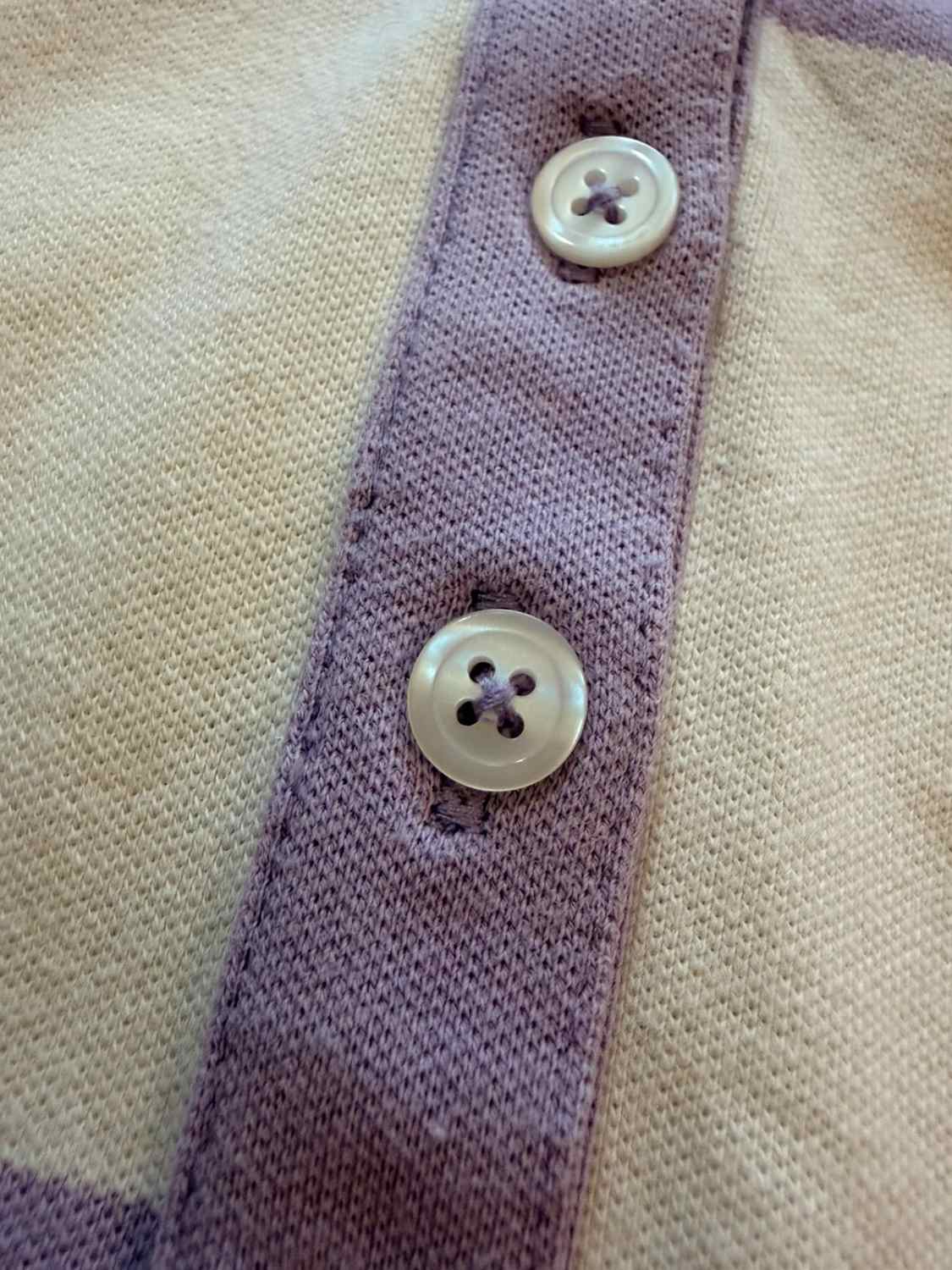 💜 Polo Tommy Hilfiger à Rayures Violet/Blanc - Taille M
