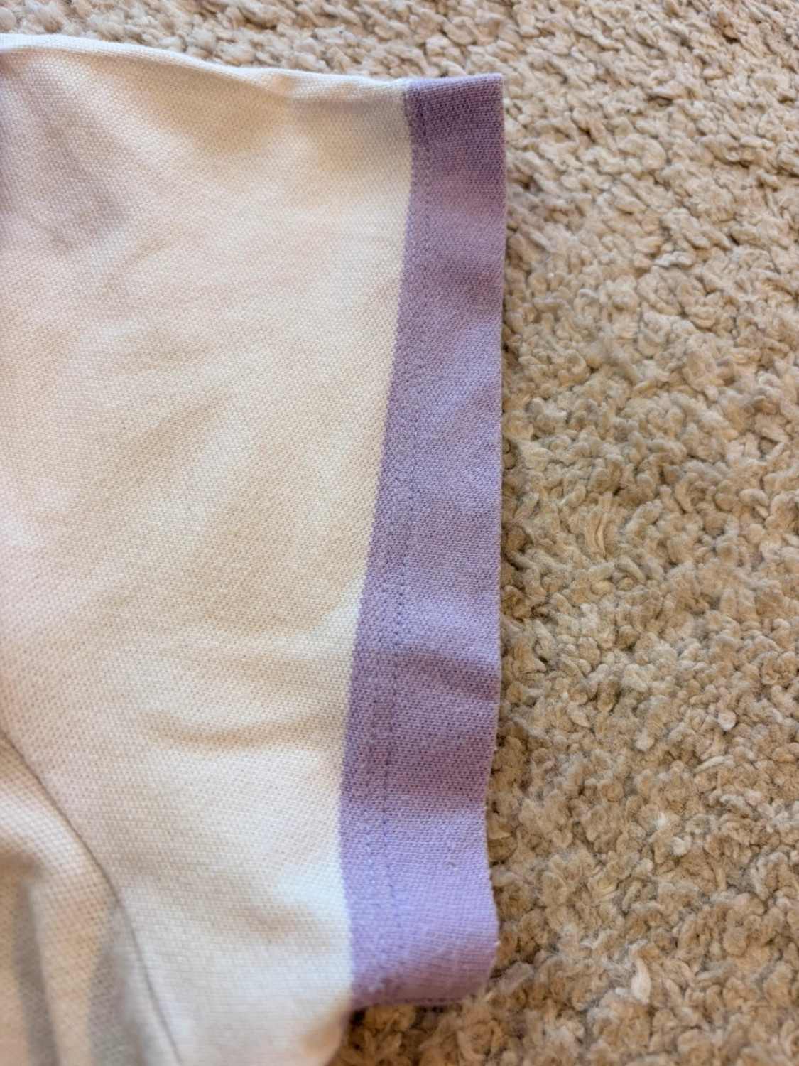 💜 Polo Tommy Hilfiger à Rayures Violet/Blanc - Taille M