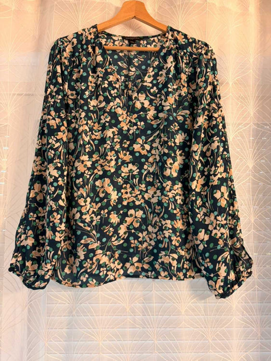 Blouse Banana Republic Col V Marine à Motif - Nature & Élégance