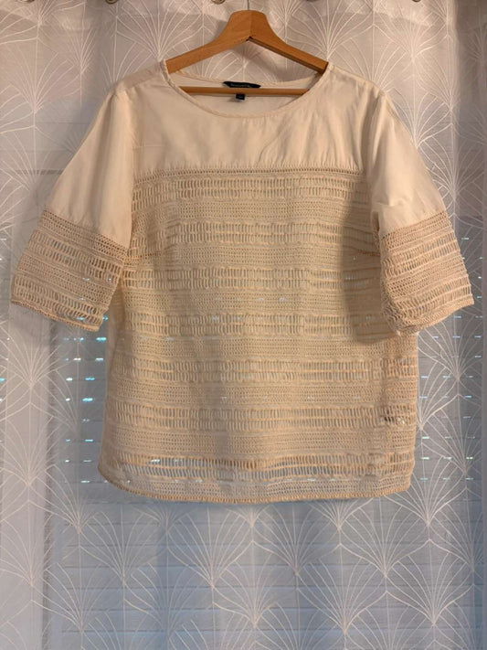 Blouse Banana Republic Transparente Blanc Manches Courtes - Aérienne & Sensuelle