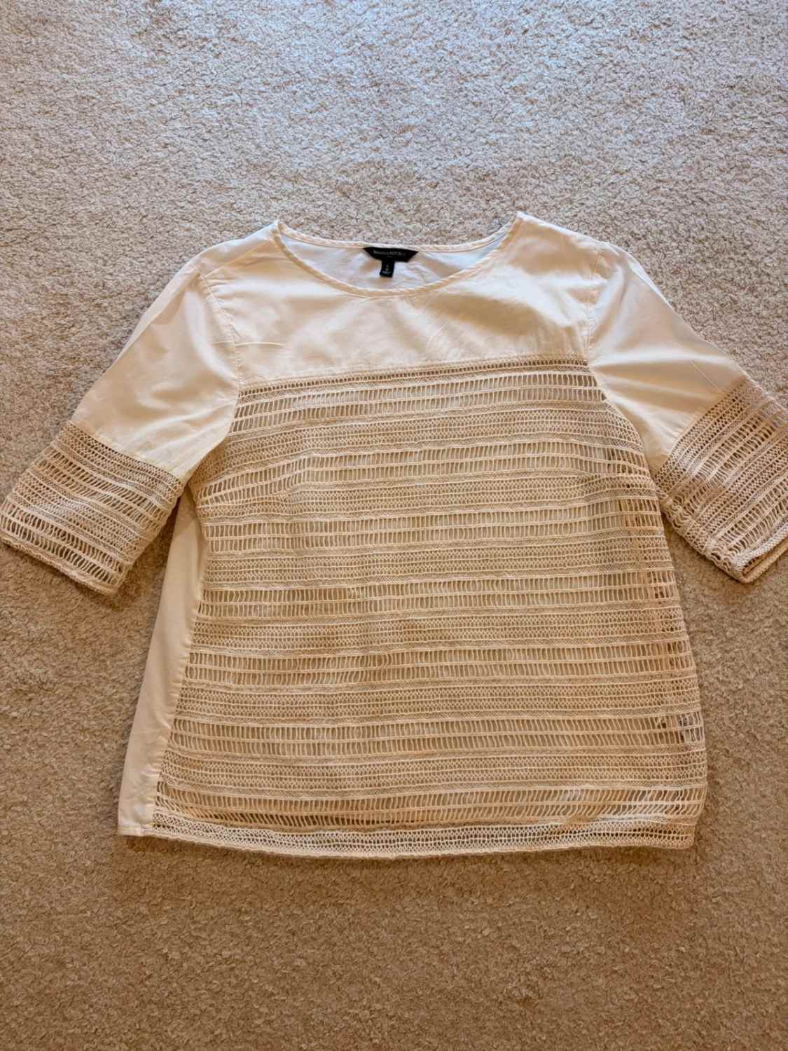 Blouse Banana Republic Transparente Blanc Manches Courtes - Aérienne & Sensuelle