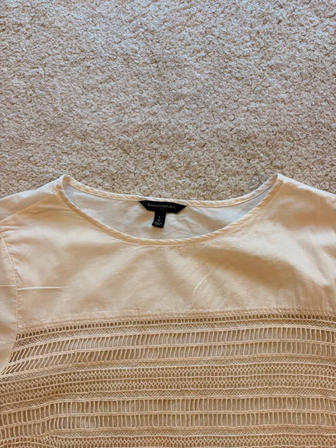 Blouse Banana Republic Transparente Blanc Manches Courtes - Aérienne & Sensuelle