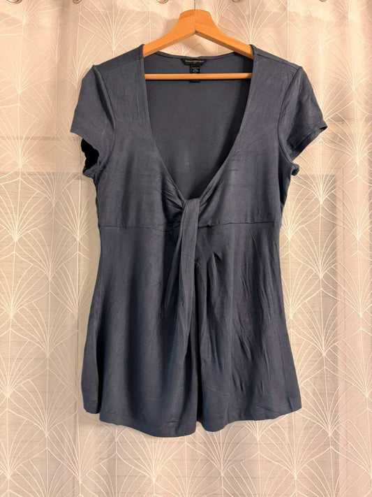 Blouse Banana Republic Manches Courtes Stretch Gris - Confort Moderne & Polyvalente