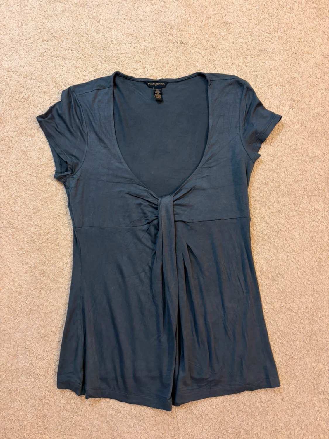 Blouse Banana Republic Manches Courtes Stretch Gris - Confort Moderne & Polyvalente