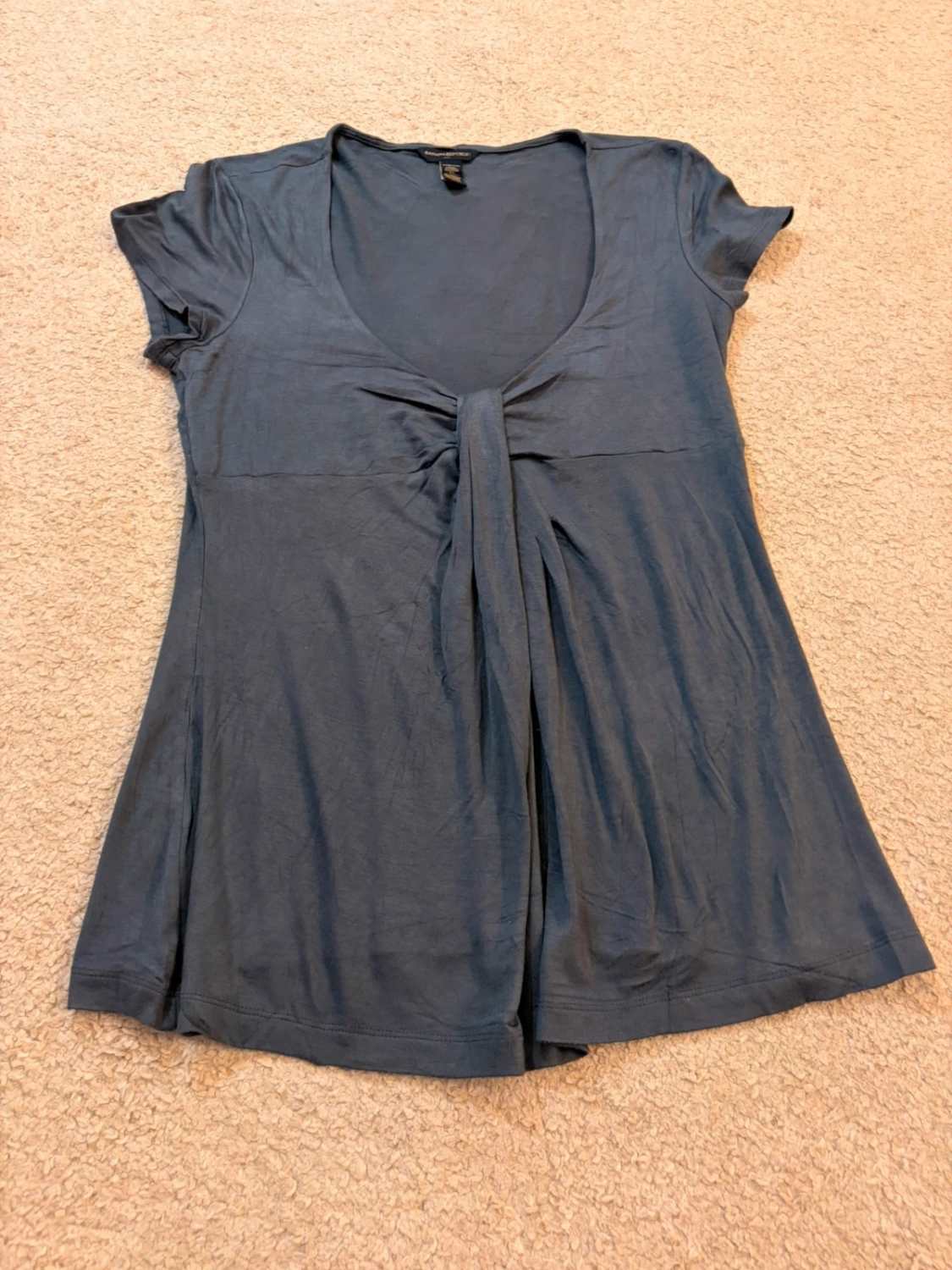Blouse Banana Republic Manches Courtes Stretch Gris - Confort Moderne & Polyvalente