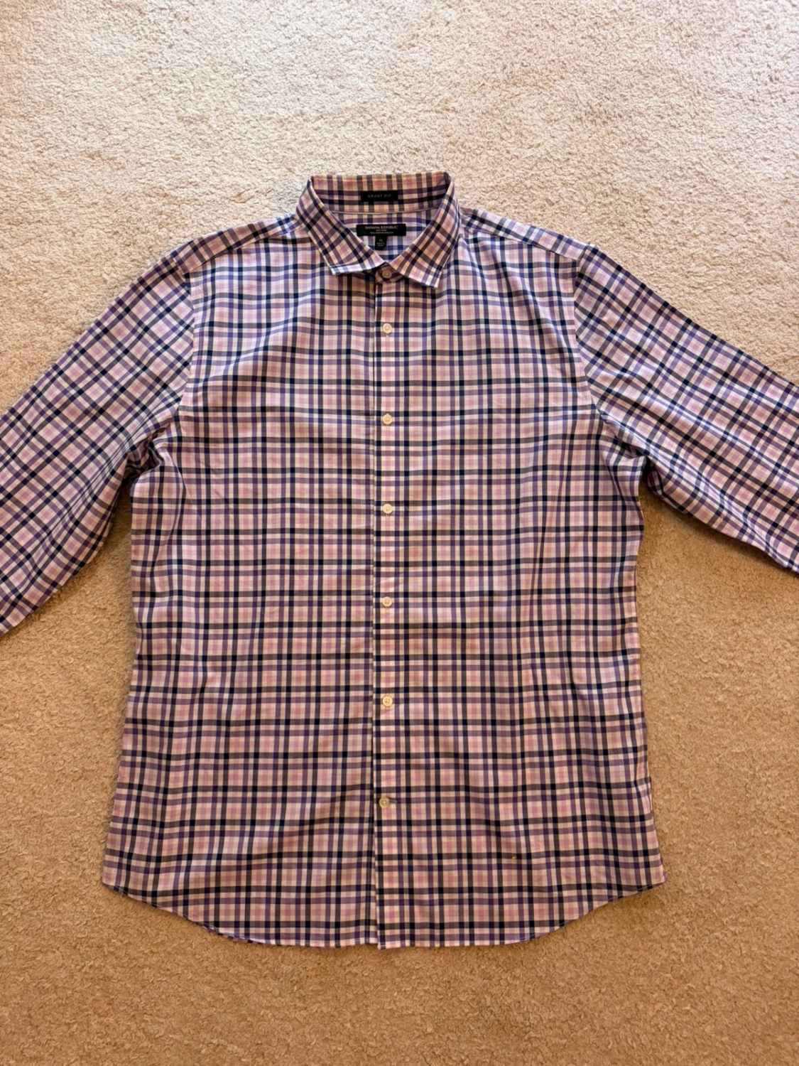 Chemise Banana Republic Non-Iron à Carreaux - Violet/Lila - Grant Fit - Taille XL 👔