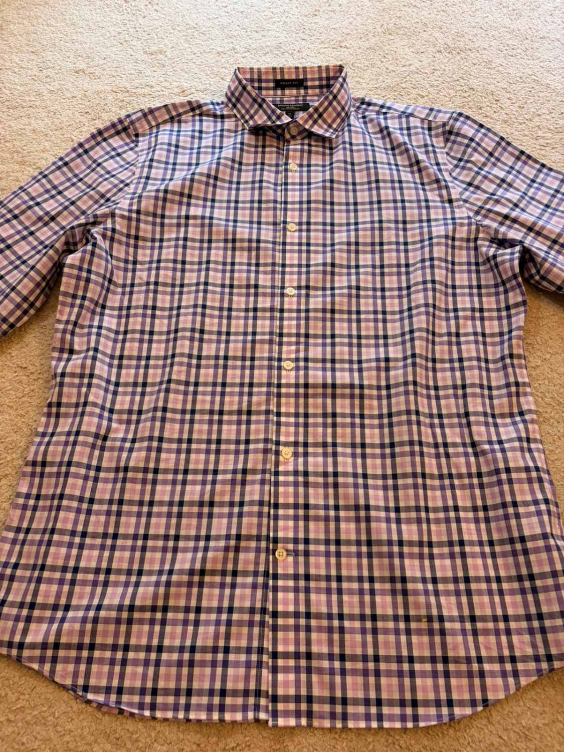 Chemise Banana Republic Non-Iron à Carreaux - Violet/Lila - Grant Fit - Taille XL 👔