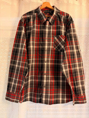 Chemise Wrangler Homme à Carreaux - Kaki/Rouge/Blanc - Taille XXL