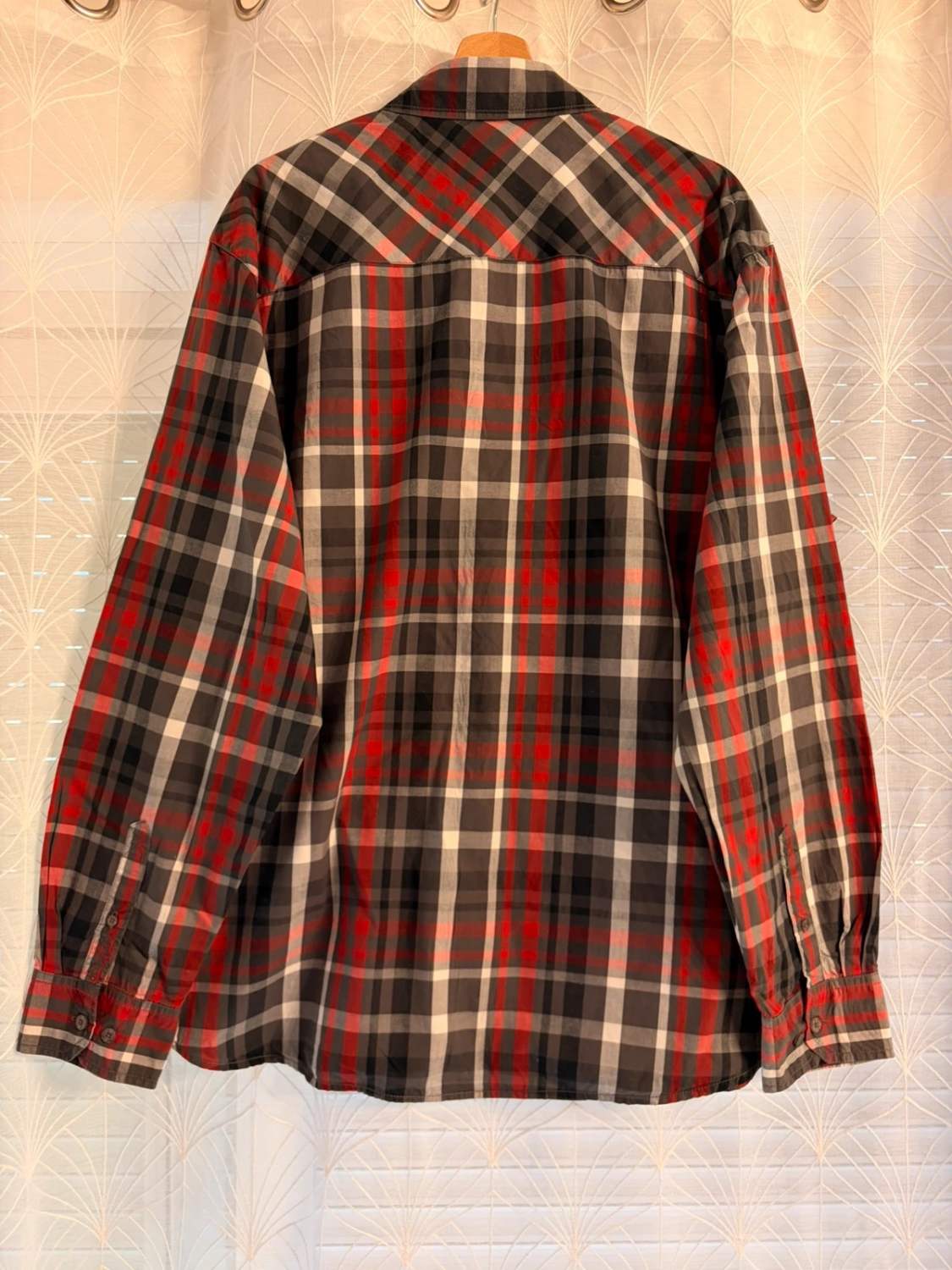 Chemise Wrangler Homme à Carreaux - Kaki/Rouge/Blanc - Taille XXL