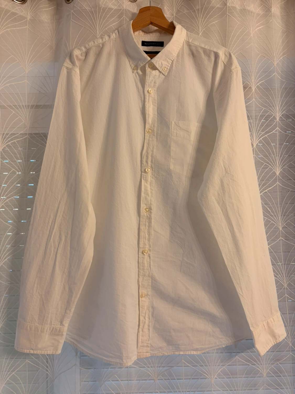 👔 Chemise Banana Republic Homme Slim Fit - Rayures Blanches - Taille XL