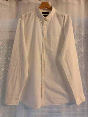 👔 Chemise Banana Republic Homme Slim Fit - Rayures Blanches - Taille XL
