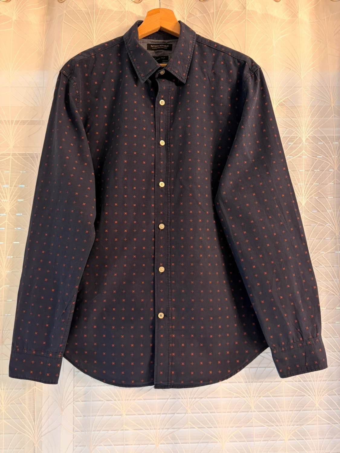 Chemise Banana Republic Homme Grant Fit - Marine à Motif - Taille M 👔