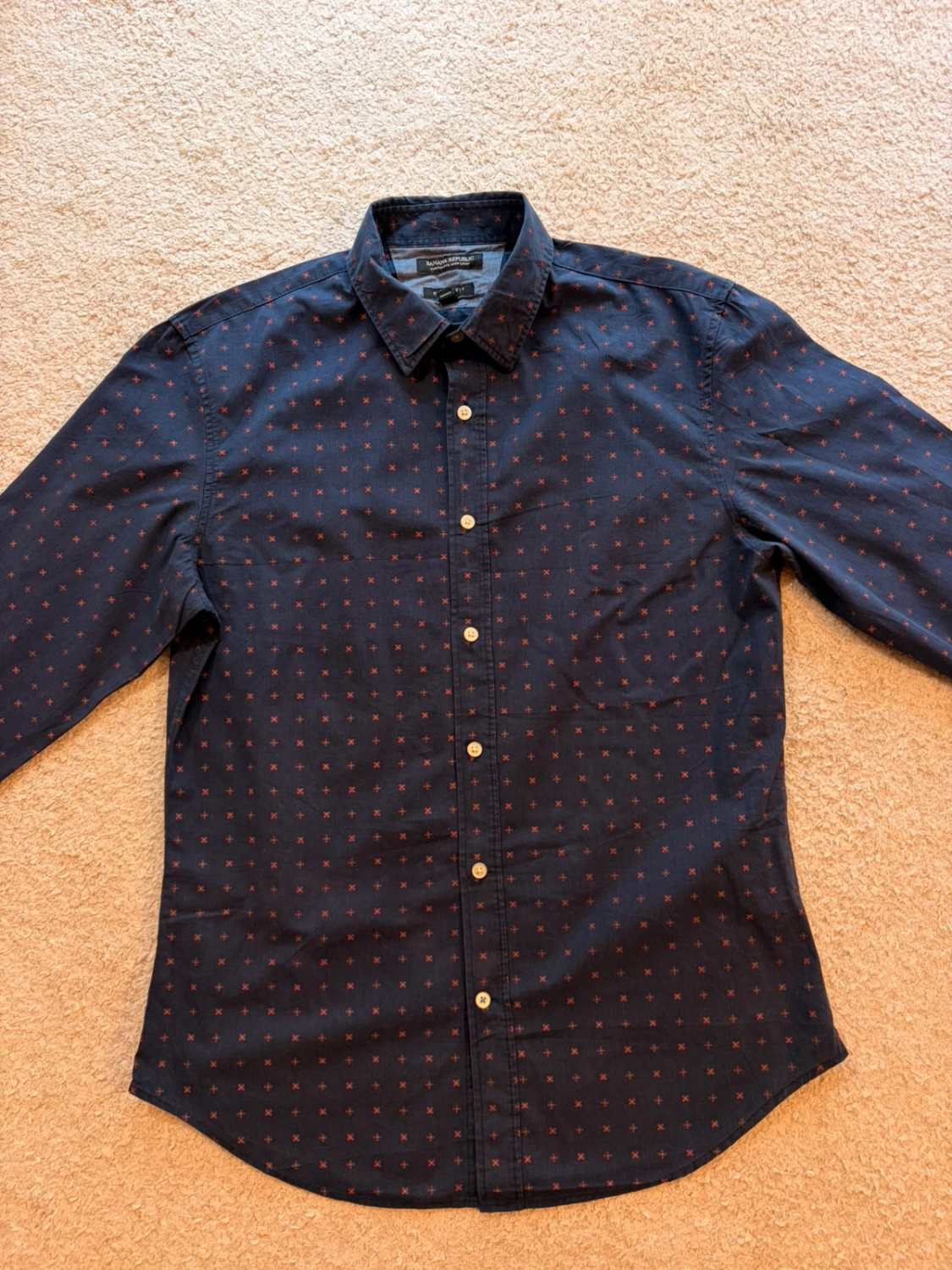 Chemise Banana Republic Homme Grant Fit - Marine à Motif - Taille M 👔