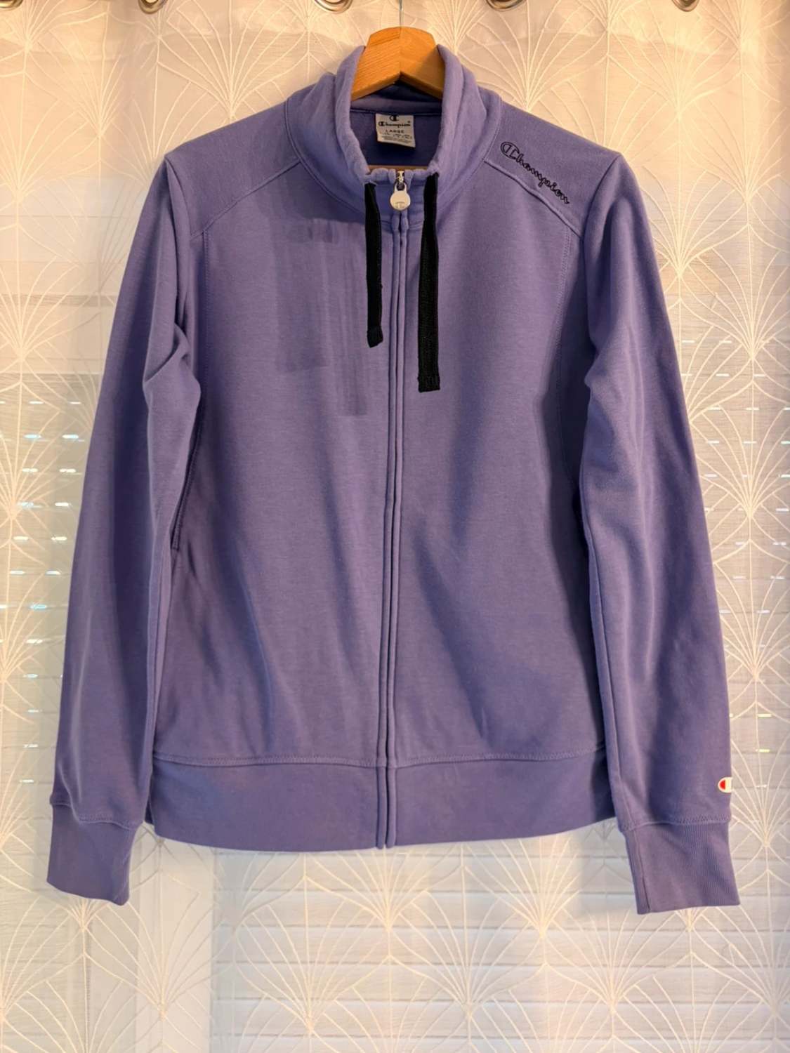 🌸 Pull à zip Champion Lilas - L