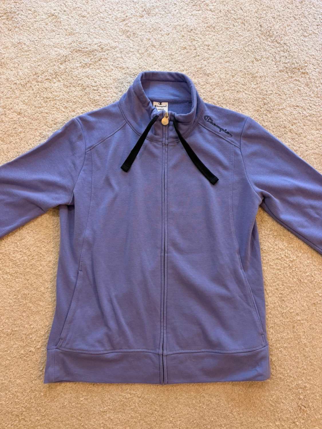🌸 Pull à zip Champion Lilas - L