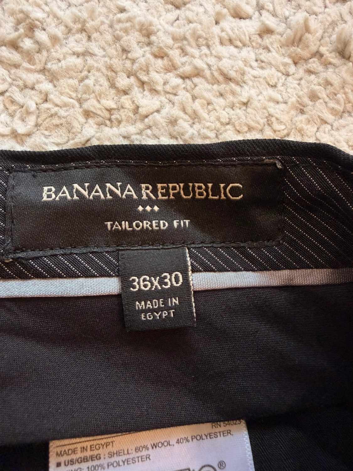 Pantalon Tailored Fit Banana Republic Noir Laine - 36/30