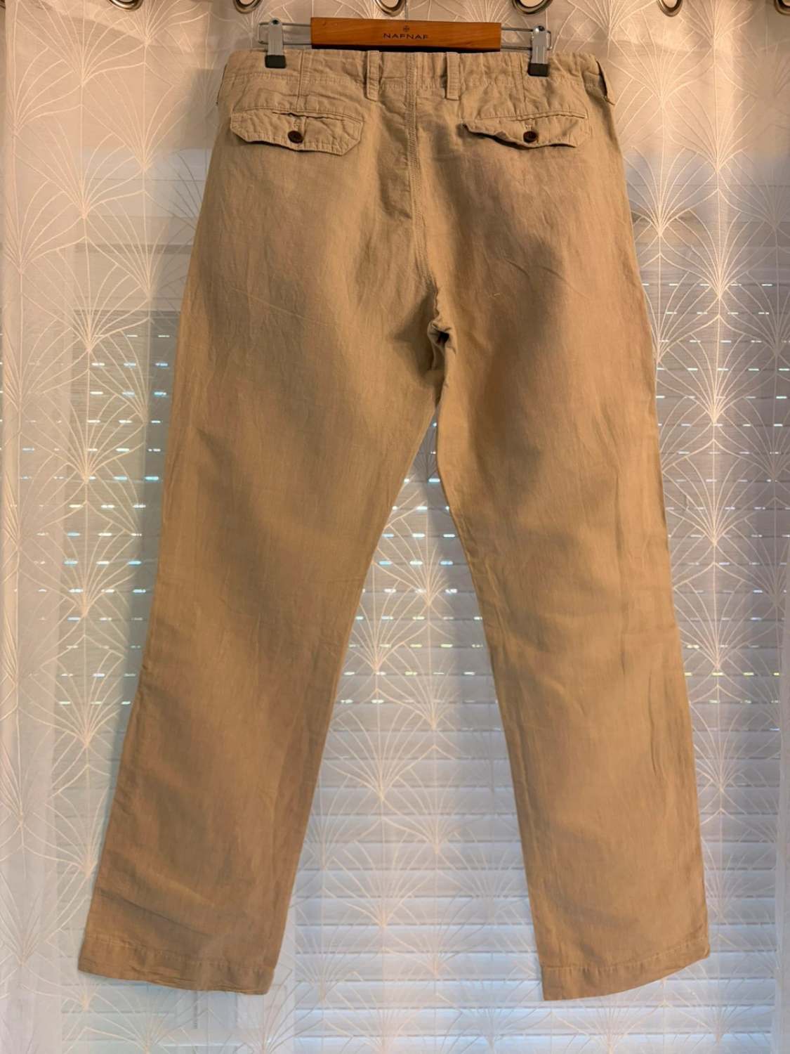 Pantalon Banana Republic Beige & Blanc Rayé - 33/34