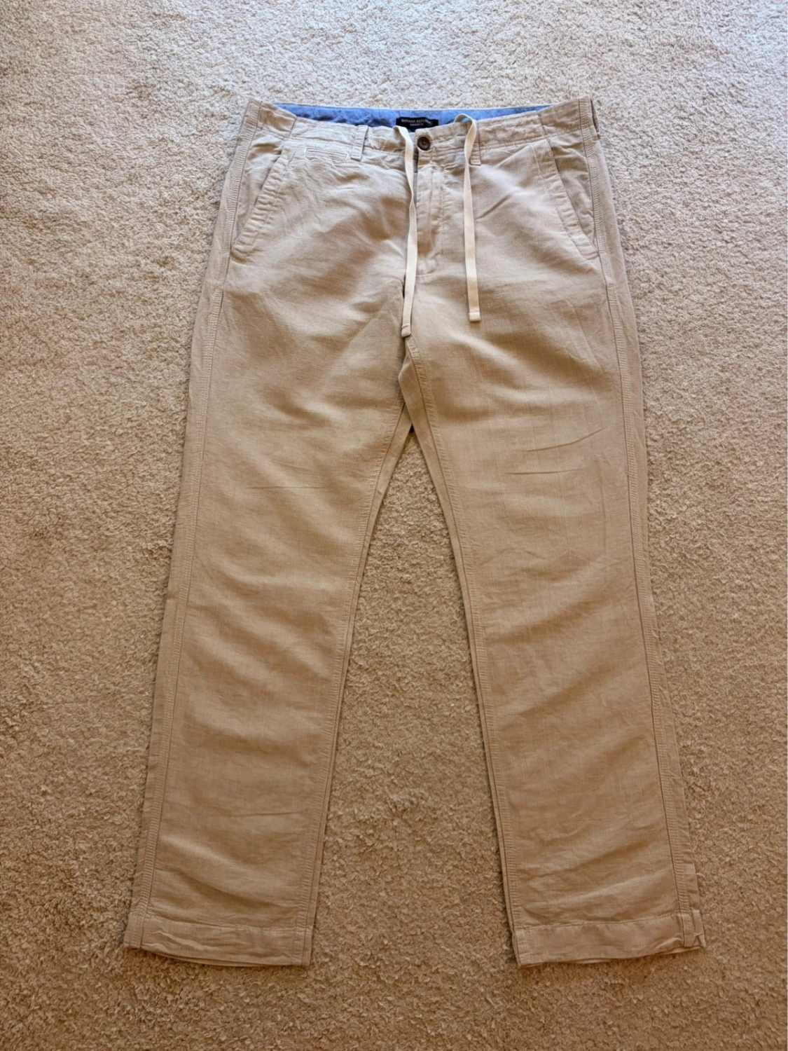 Pantalon Banana Republic Beige & Blanc Rayé - 33/34