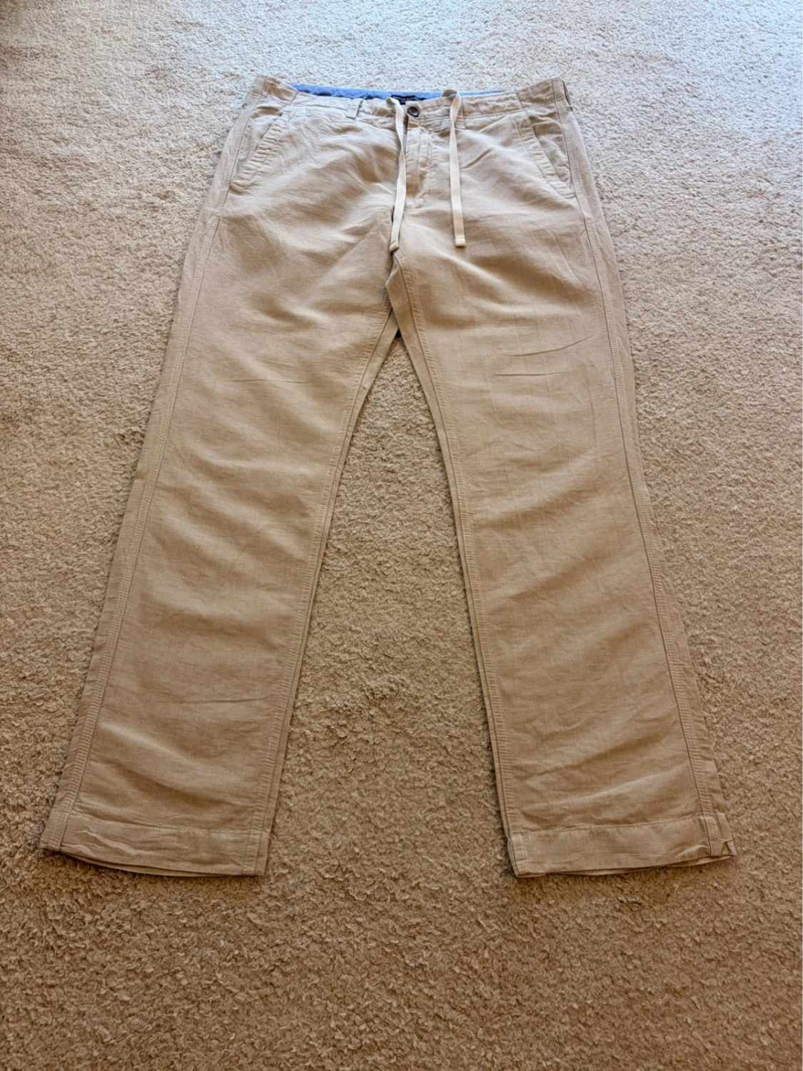 Pantalon Banana Republic Beige & Blanc Rayé - 33/34