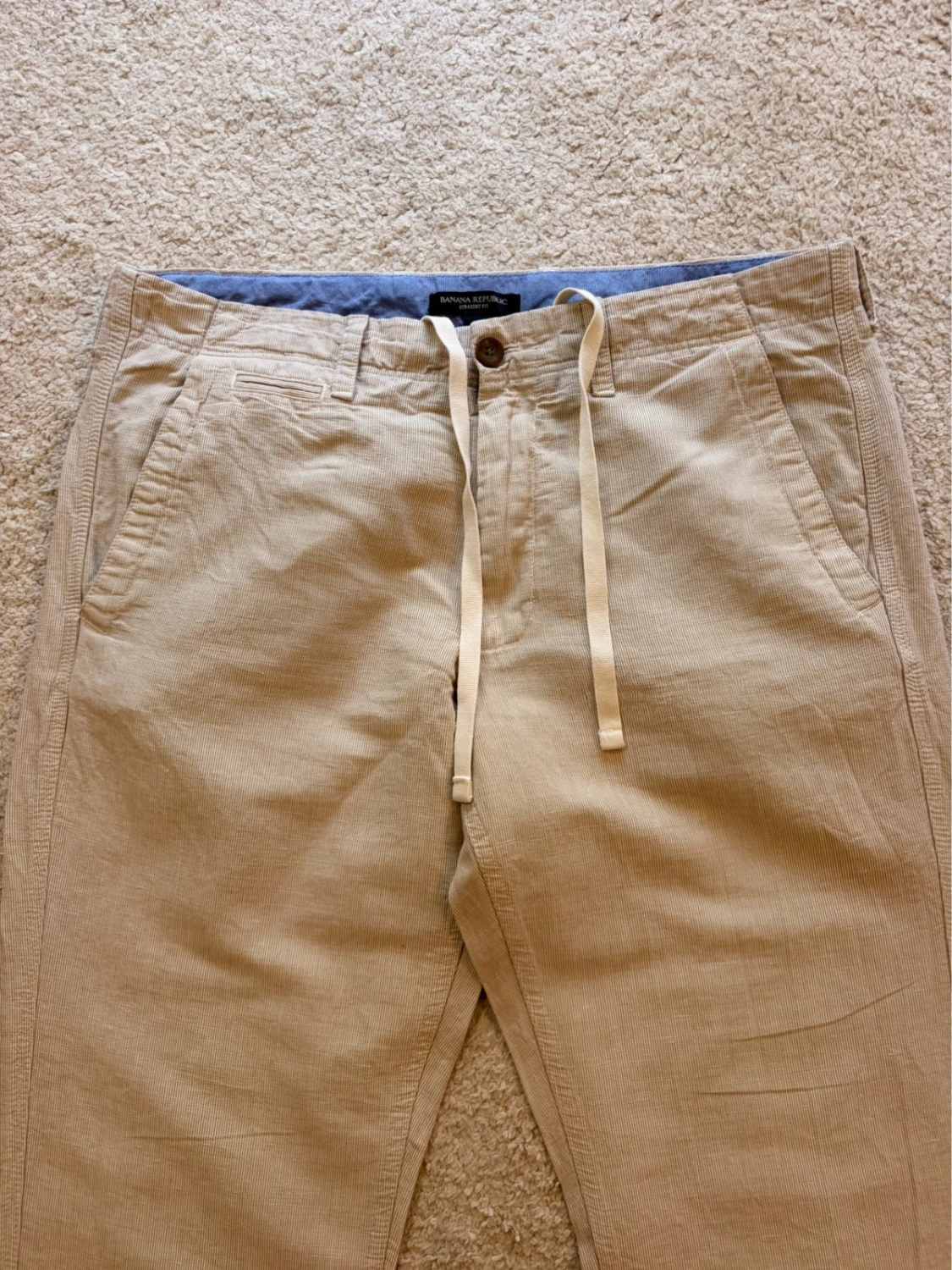 Pantalon Banana Republic Beige & Blanc Rayé - 33/34