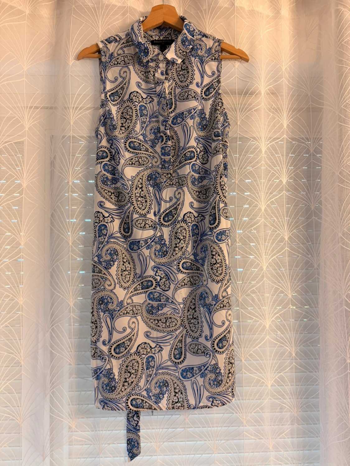 🌸🤍 Tunique Banana Republic Sans Manches à Motif Fleur Bleu/Noir