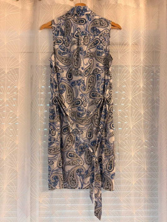 🌸🤍 Tunique Banana Republic Sans Manches à Motif Fleur Bleu/Noir