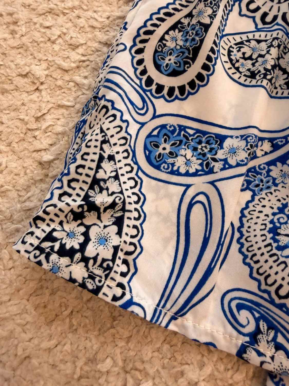 🌸🤍 Tunique Banana Republic Sans Manches à Motif Fleur Bleu/Noir
