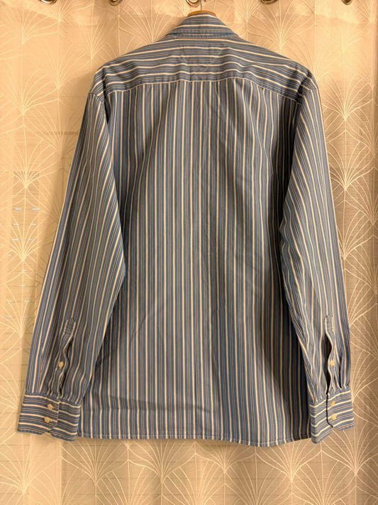 Chemise Tommy Hilfiger 80's Two Ply Rayée Marine/Blanc – Taille XL | Seconde Main