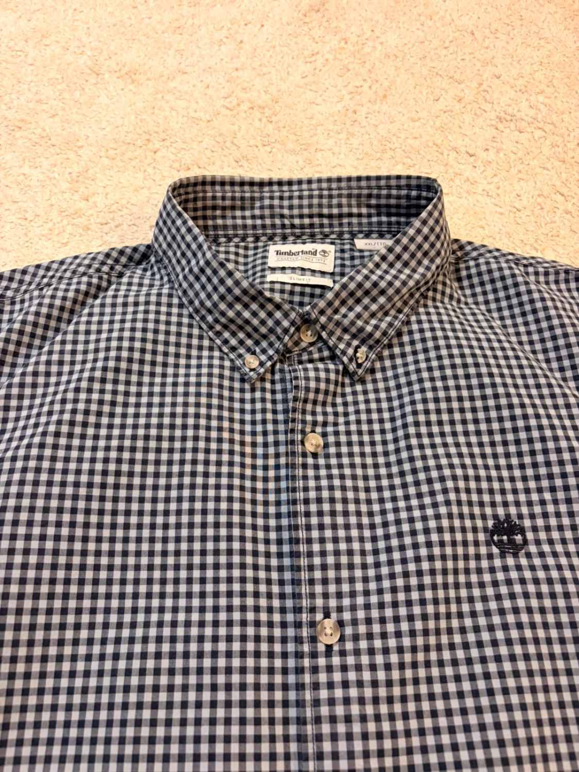 🟦 Chemise Timberland Slim Fit Marine & Bleu Clair - XXL
