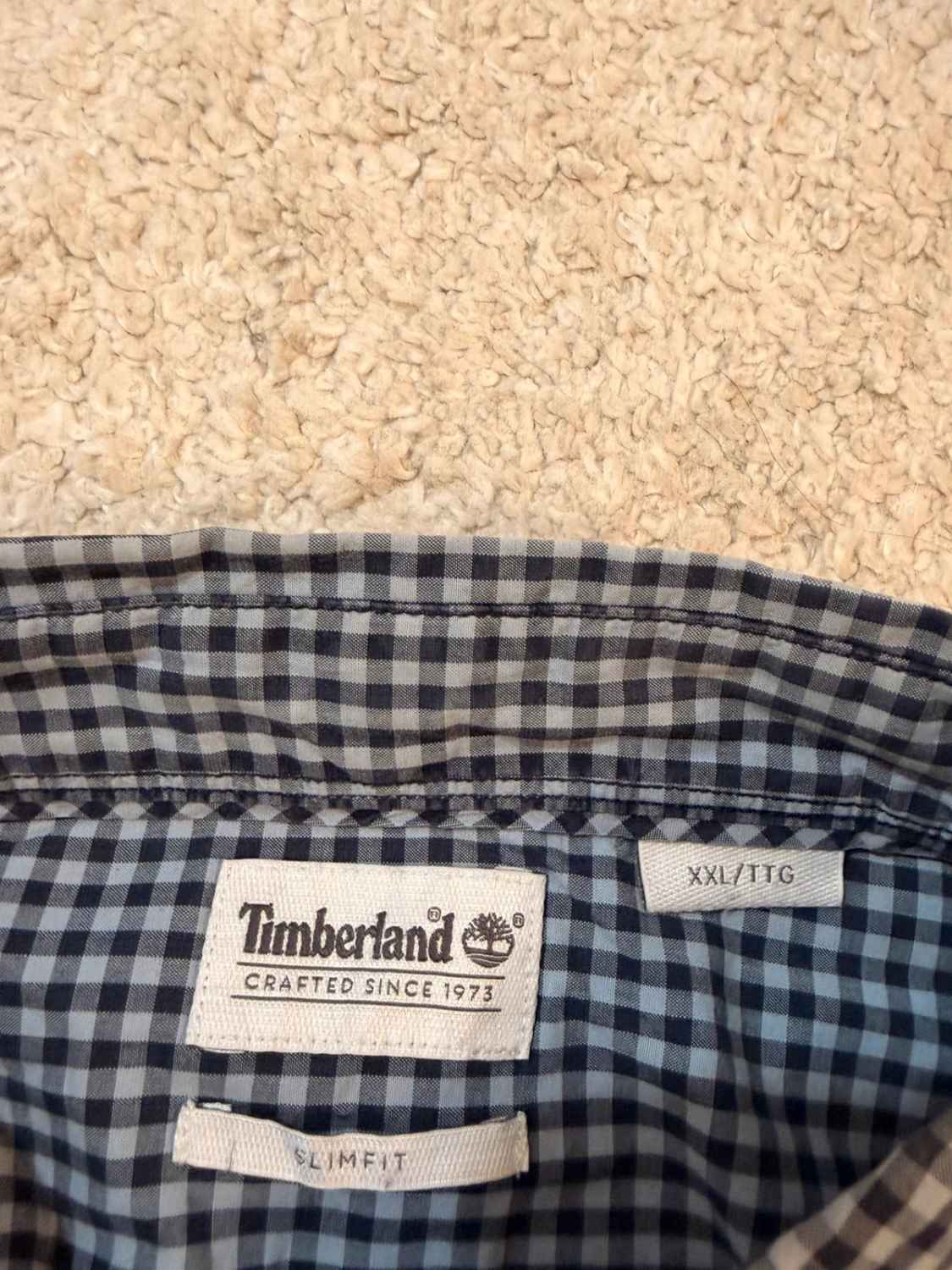 🟦 Chemise Timberland Slim Fit Marine & Bleu Clair - XXL