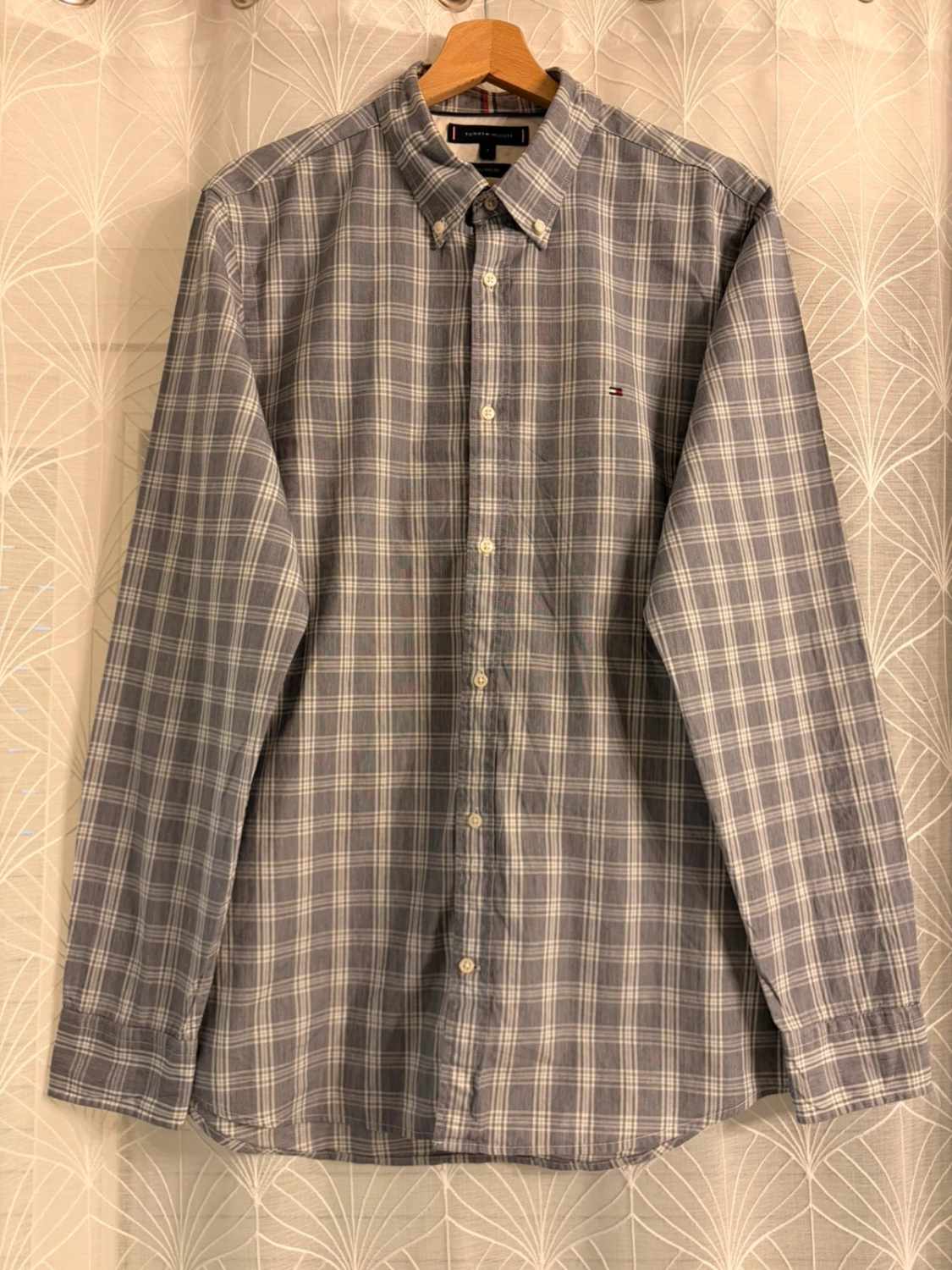 👔 Chemise Tommy Hilfiger 80’s Two Ply Gris & Blanc - M/L