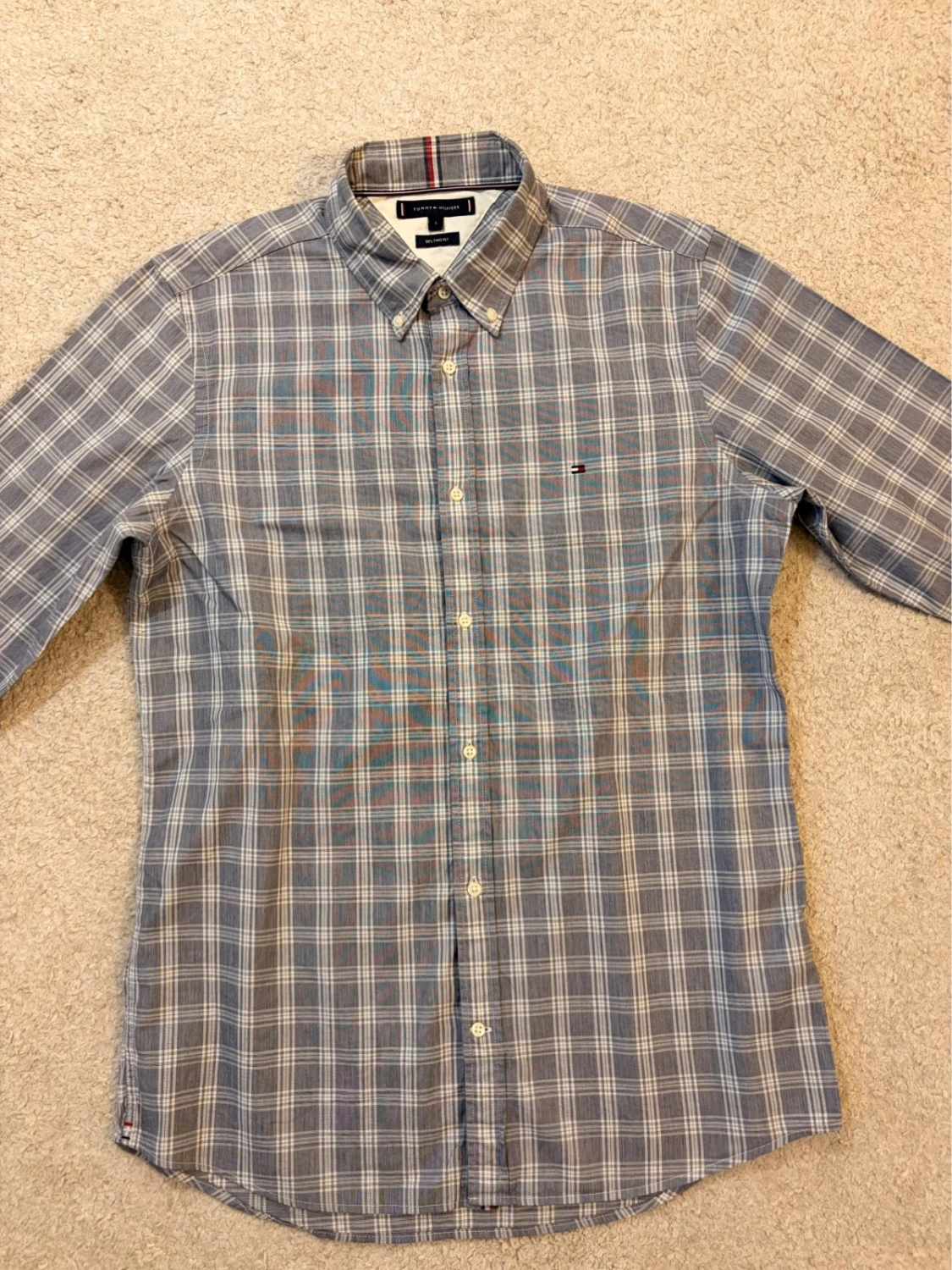 👔 Chemise Tommy Hilfiger 80’s Two Ply Gris & Blanc - M/L