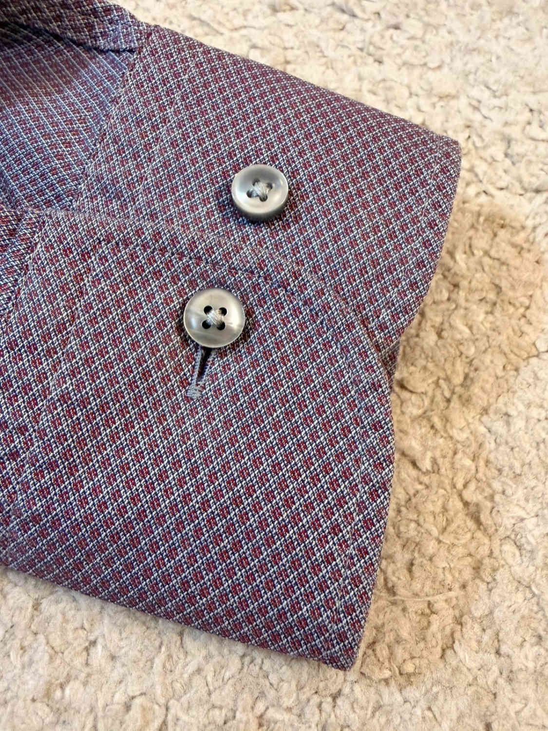 💼 Chemise Hugo Boss Slim Fit Bordeaux & Gris - 41 (M)