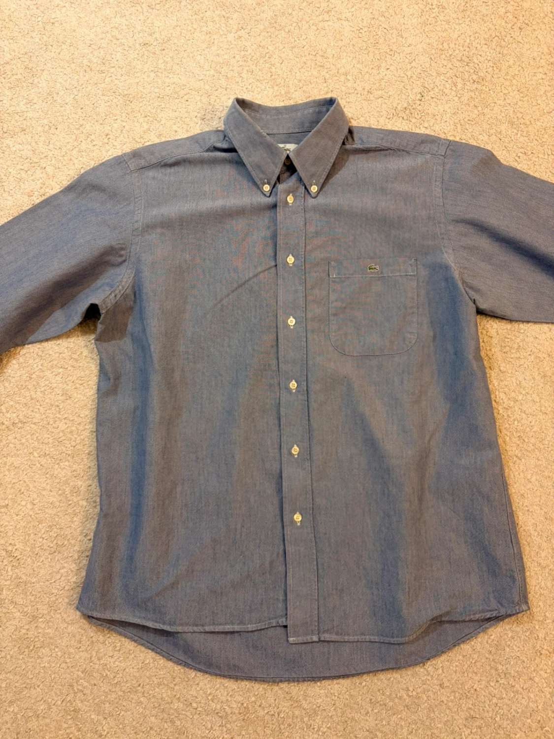 🐊 Chemise Lacoste Blanc & Marine - 42 (S)