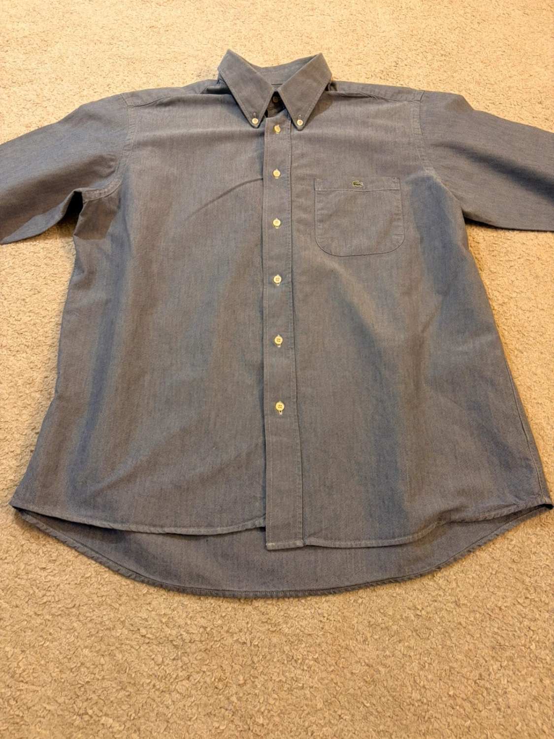 🐊 Chemise Lacoste Blanc & Marine - 42 (S)