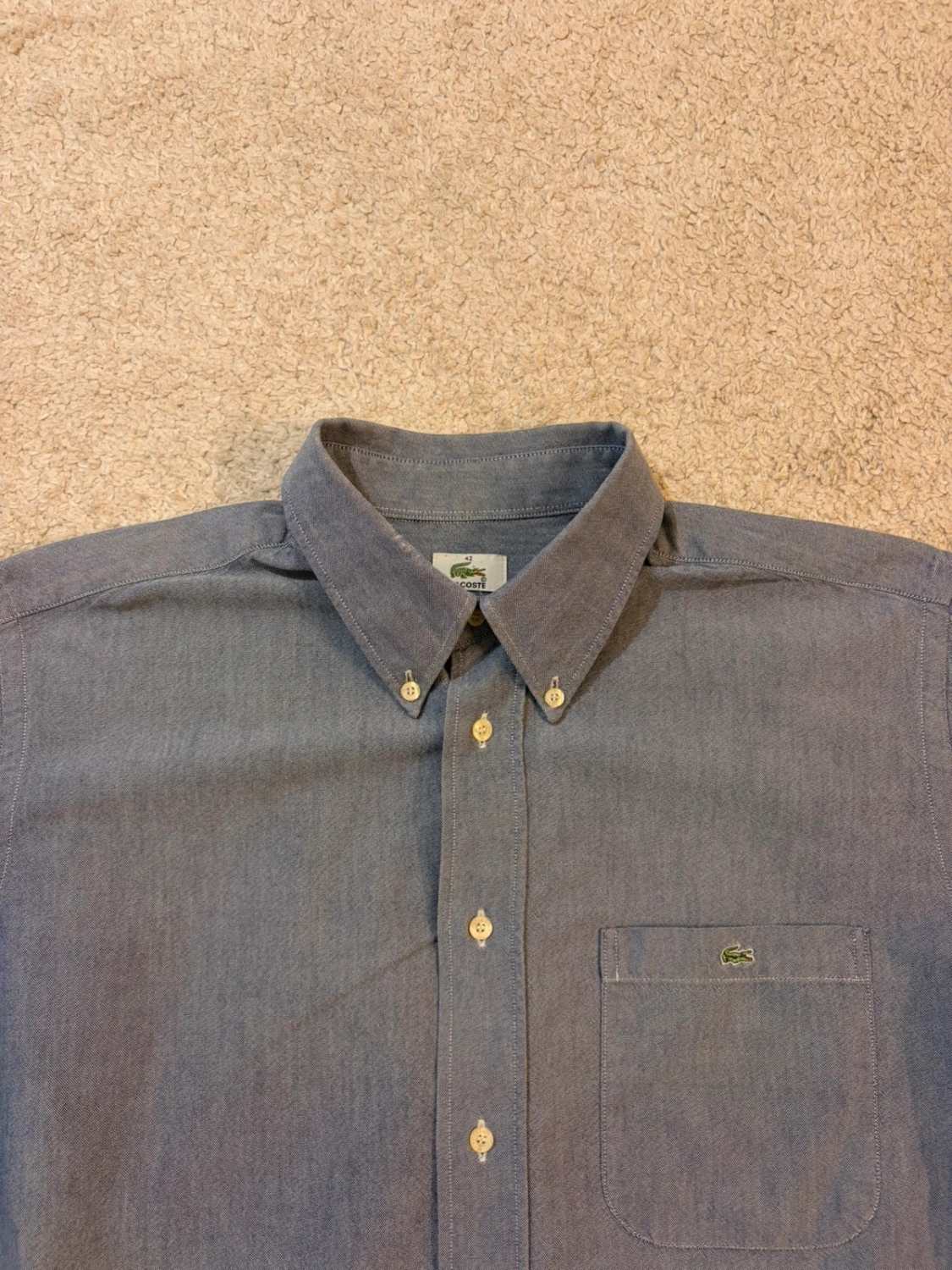 🐊 Chemise Lacoste Blanc & Marine - 42 (S)