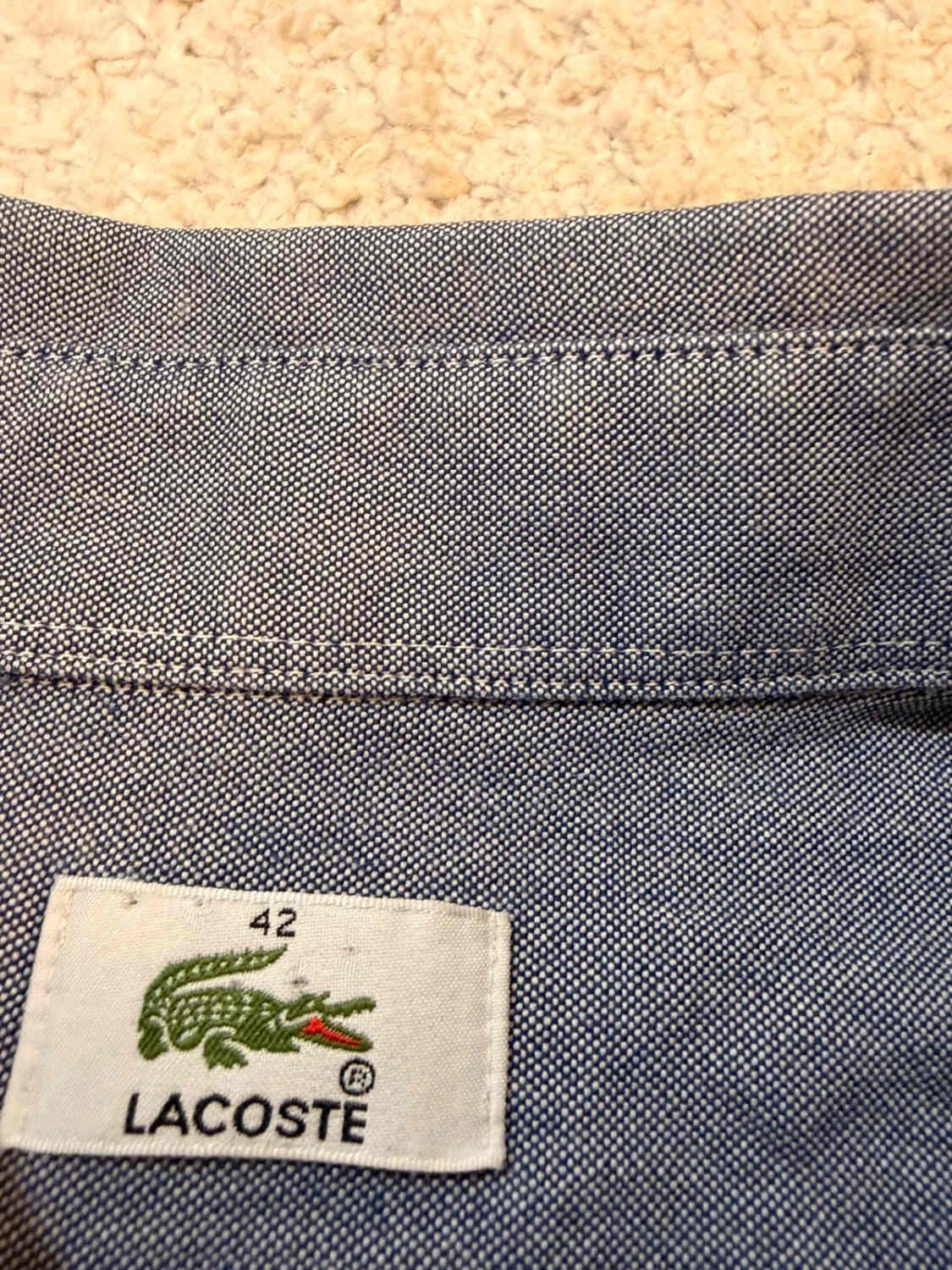 🐊 Chemise Lacoste Blanc & Marine - 42 (S)