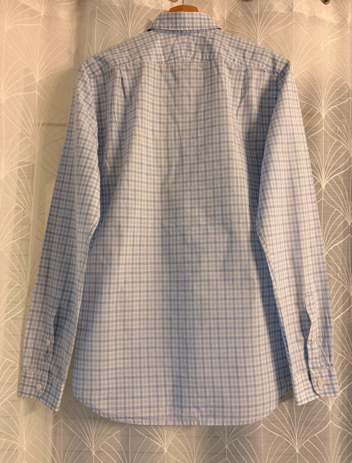 🐊 Chemise Lacoste Slim Fit Bleu Clair & Blanc - 38 (S)