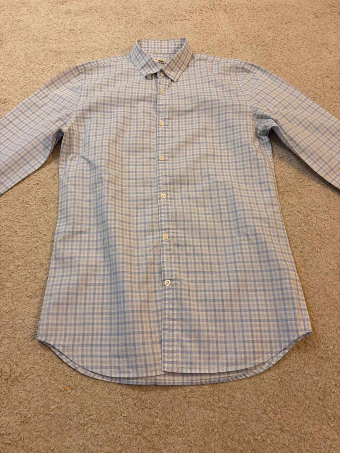 🐊 Chemise Lacoste Slim Fit Bleu Clair & Blanc - 38 (S)