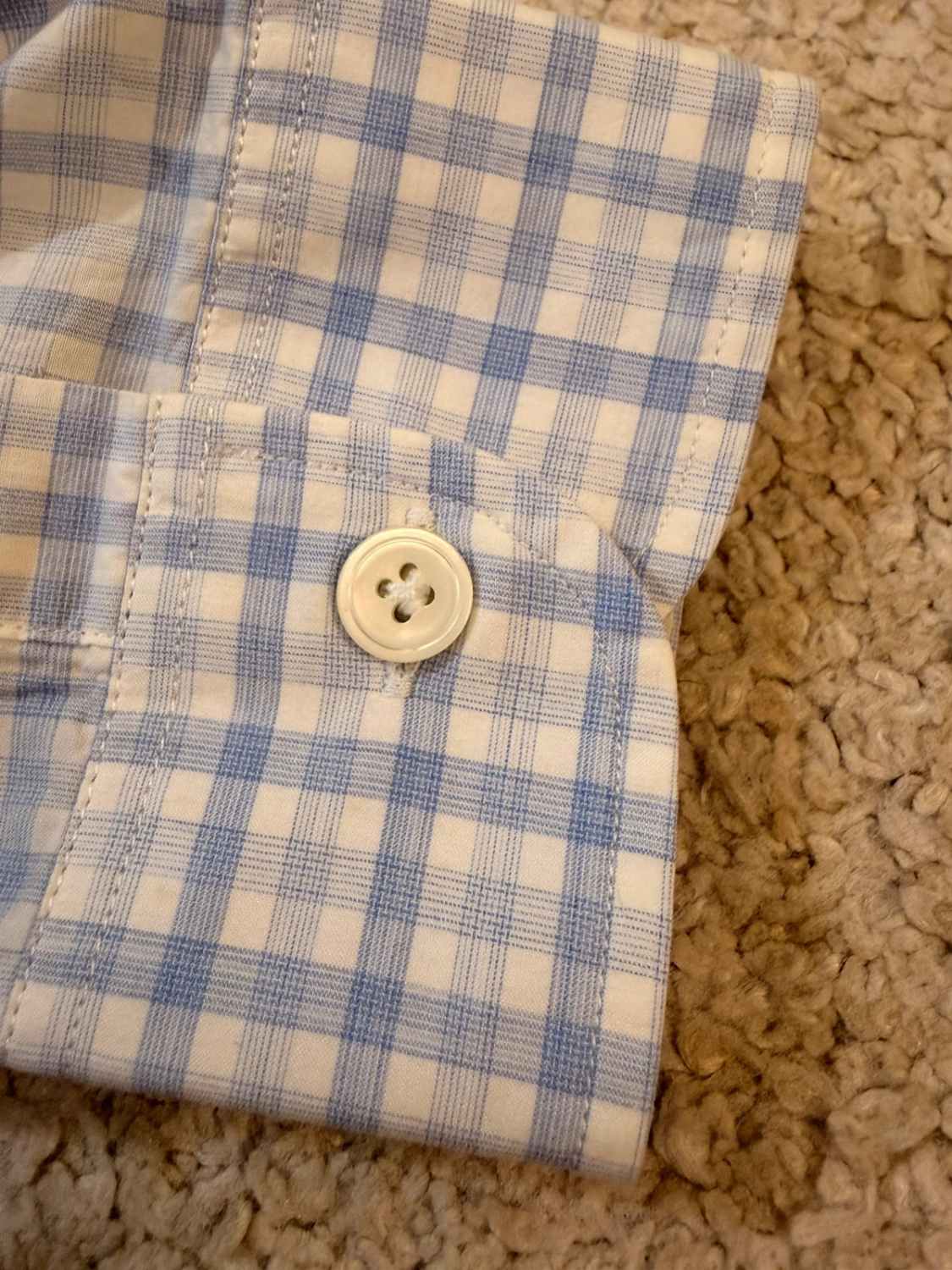 🐊 Chemise Lacoste Slim Fit Bleu Clair & Blanc - 38 (S)