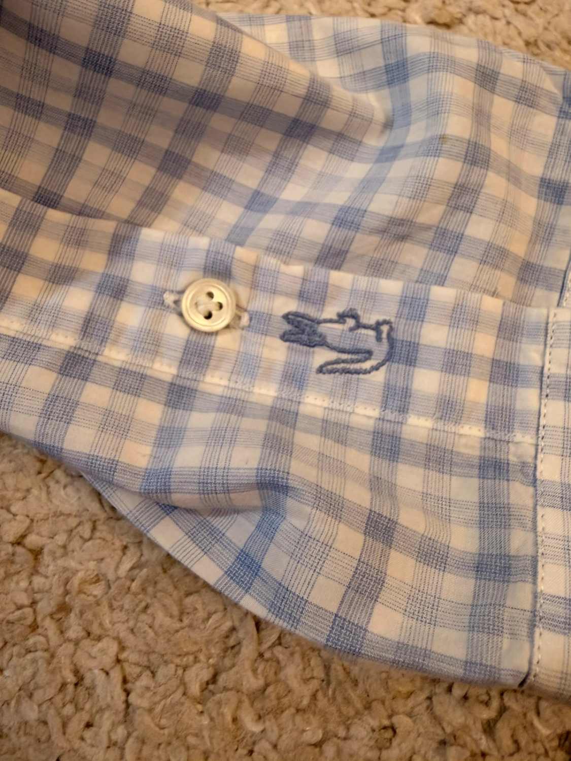 🐊 Chemise Lacoste Slim Fit Bleu Clair & Blanc - 38 (S)