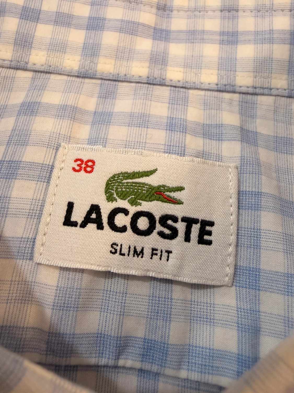 🐊 Chemise Lacoste Slim Fit Bleu Clair & Blanc - 38 (S)